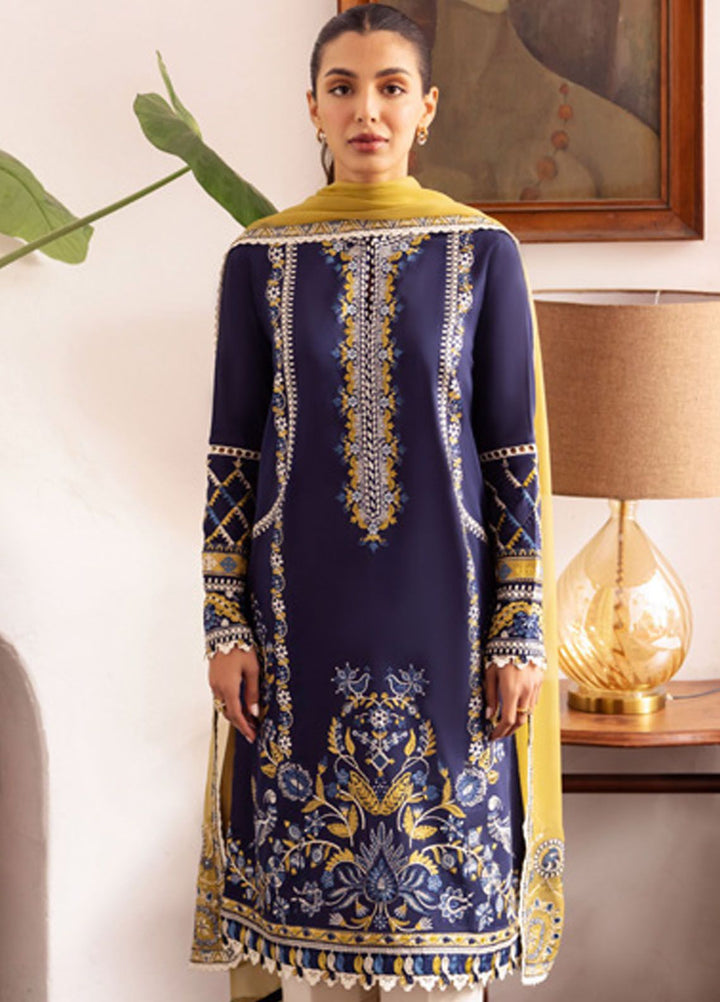Zaha Embroidered Lawn Suits Unstitched 3 Piece ZL24-11A - Summer Collection