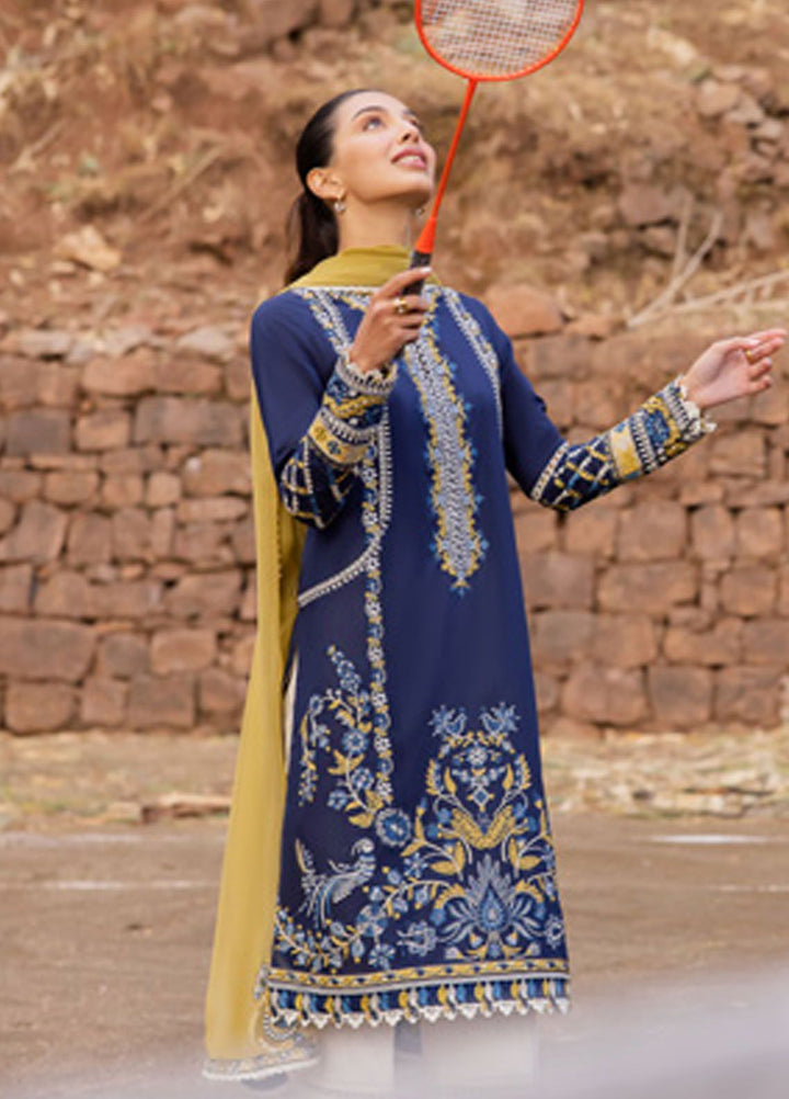 Zaha Embroidered Lawn Suits Unstitched 3 Piece ZL24-11A - Summer Collection