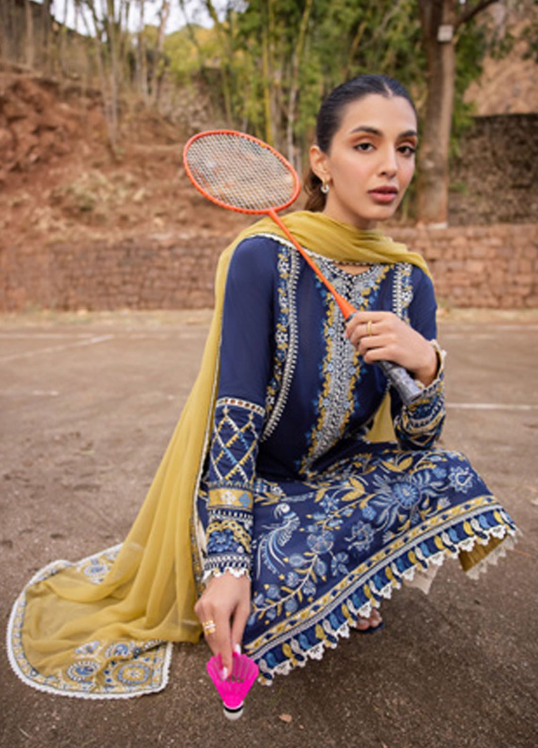 Zaha Embroidered Lawn Suits Unstitched 3 Piece ZL24-11A - Summer Collection