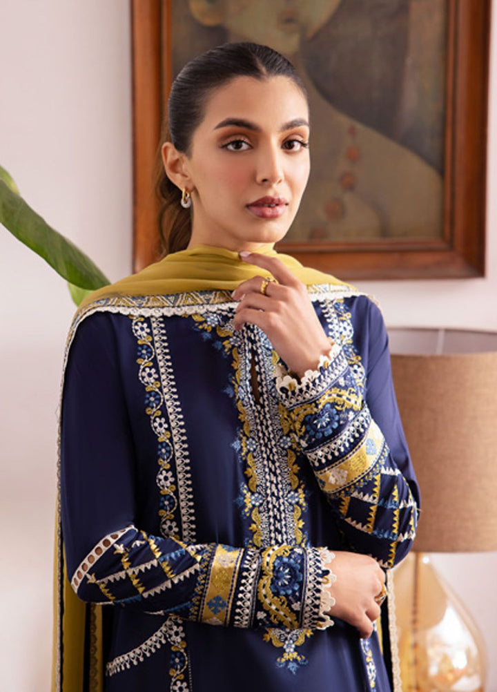 Zaha Embroidered Lawn Suits Unstitched 3 Piece ZL24-11A - Summer Collection
