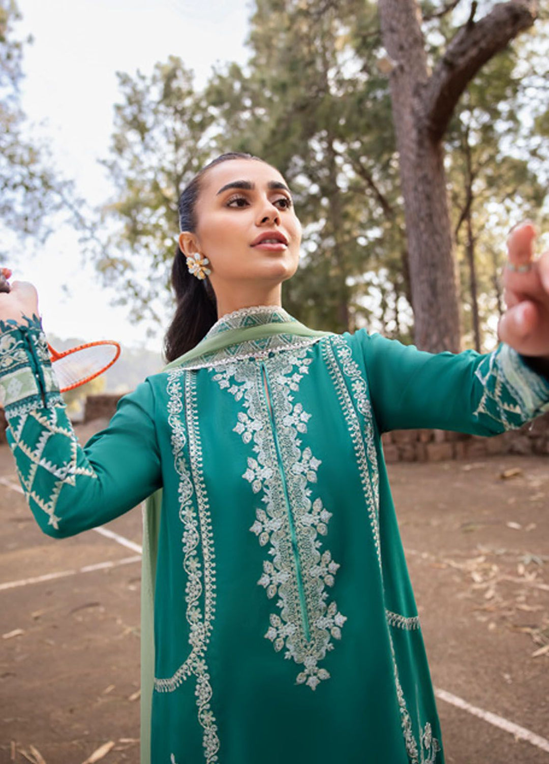 Zaha Embroidered Lawn Suits Unstitched 3 Piece ZL24-11B - Summer Collection