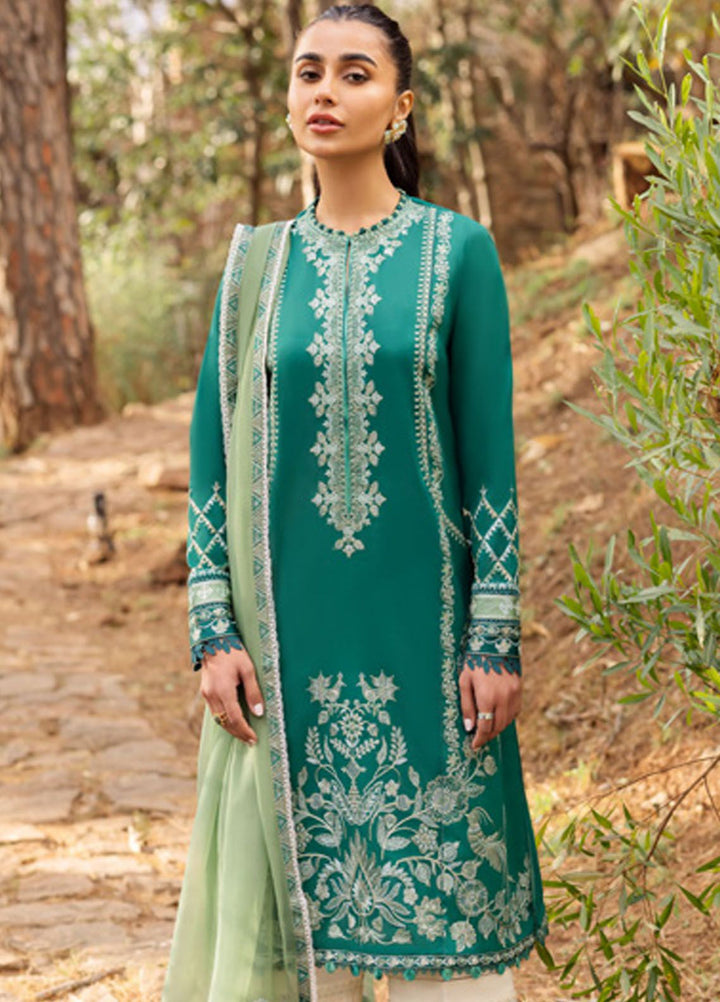 Zaha Embroidered Lawn Suits Unstitched 3 Piece ZL24-11B - Summer Collection