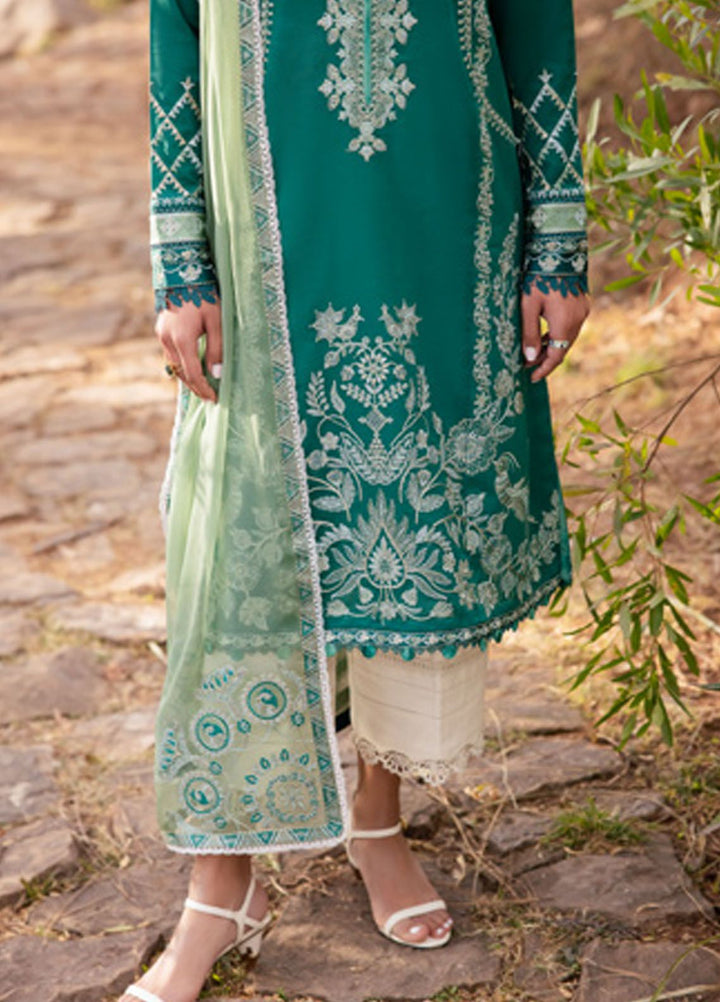 Zaha Embroidered Lawn Suits Unstitched 3 Piece ZL24-11B - Summer Collection