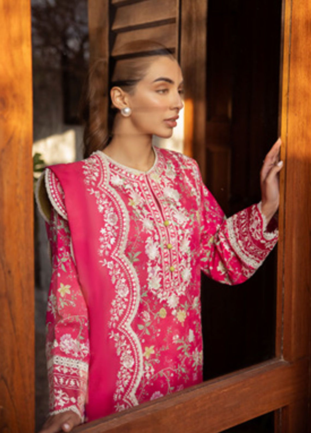 Zaha Embroidered Lawn Suits Unstitched 3 Piece ZL24-12A - Summer Collection