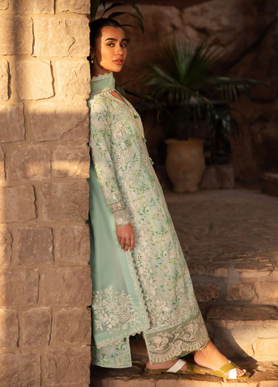 Zaha Embroidered Lawn Suits Unstitched 3 Piece ZL24-13B - Summer Collection