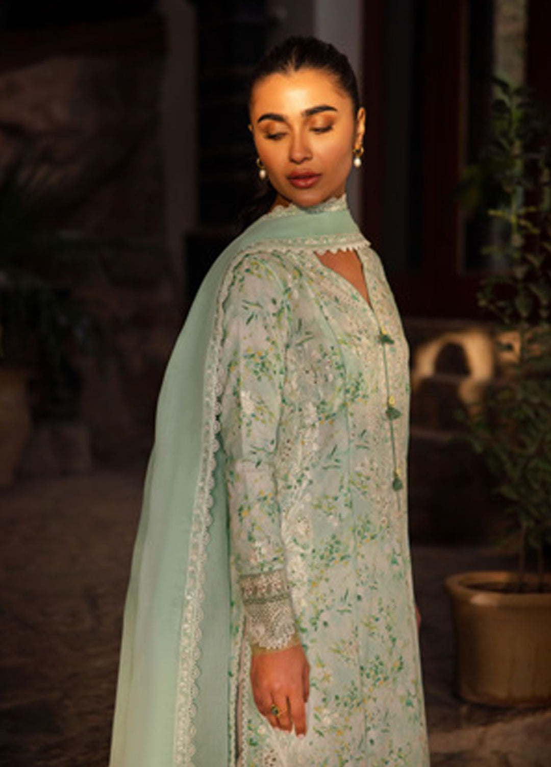 Zaha Embroidered Lawn Suits Unstitched 3 Piece ZL24-13B - Summer Collection