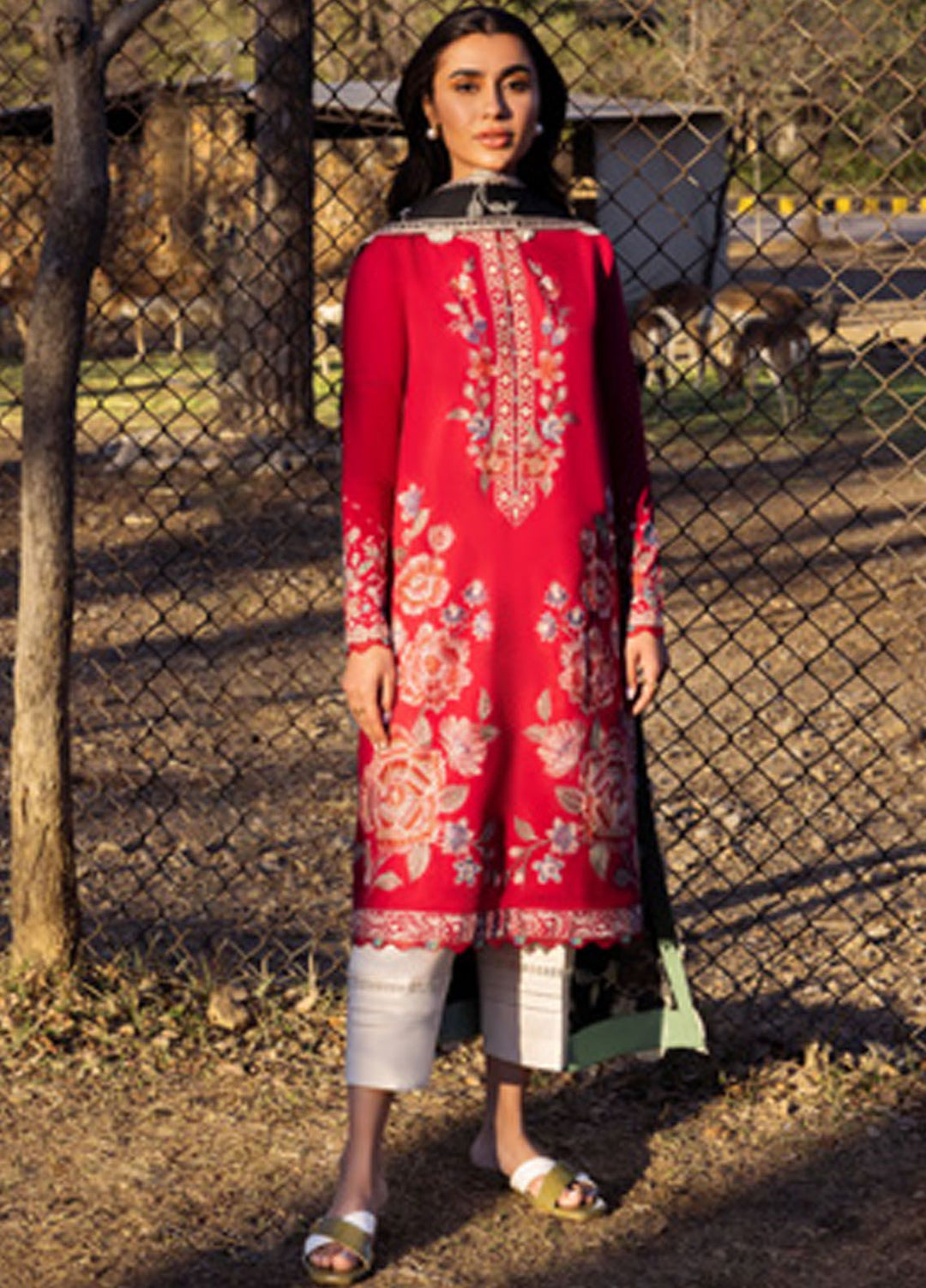 Zaha Embroidered Lawn Suits Unstitched 3 Piece ZL24-14A - Summer Collection