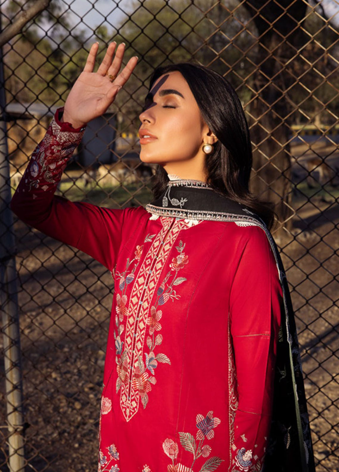 Zaha Embroidered Lawn Suits Unstitched 3 Piece ZL24-14A - Summer Collection