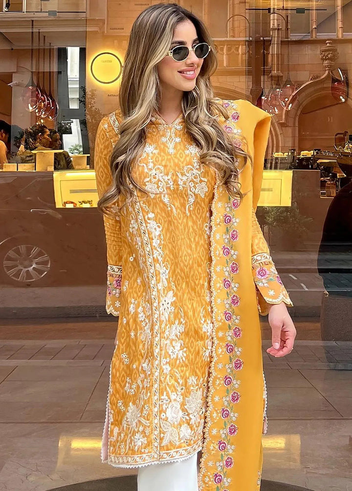 Zaha Embroidered Lawn Suits Unstitched 3 Piece ZL24-15A - Summer Collection