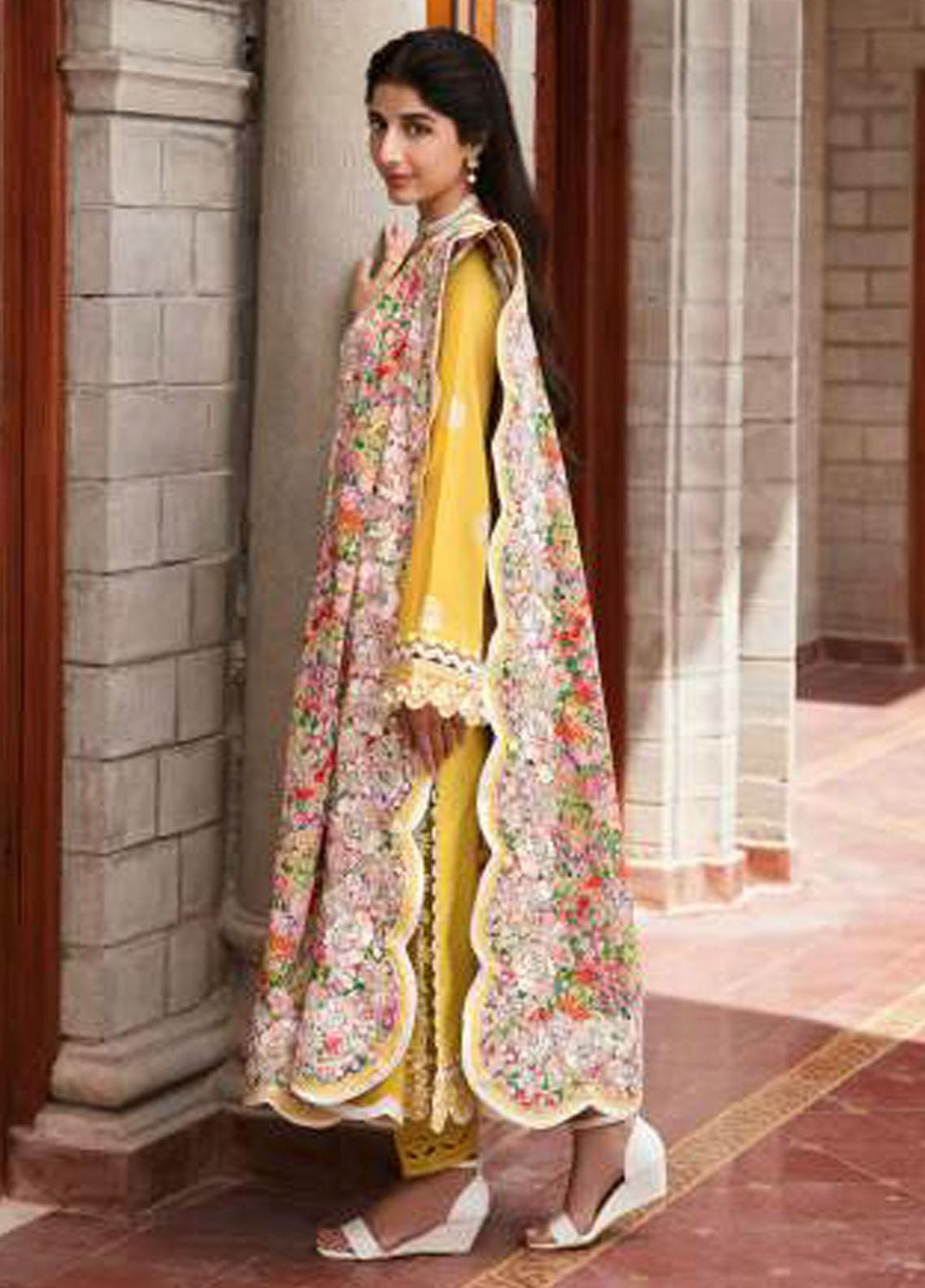 Zaha By Khadijah Shah Embroidered Lawn Suits Unstitched 3 Piece ZKS23FU ZF 23-01 Fereshteh - Festive Collection