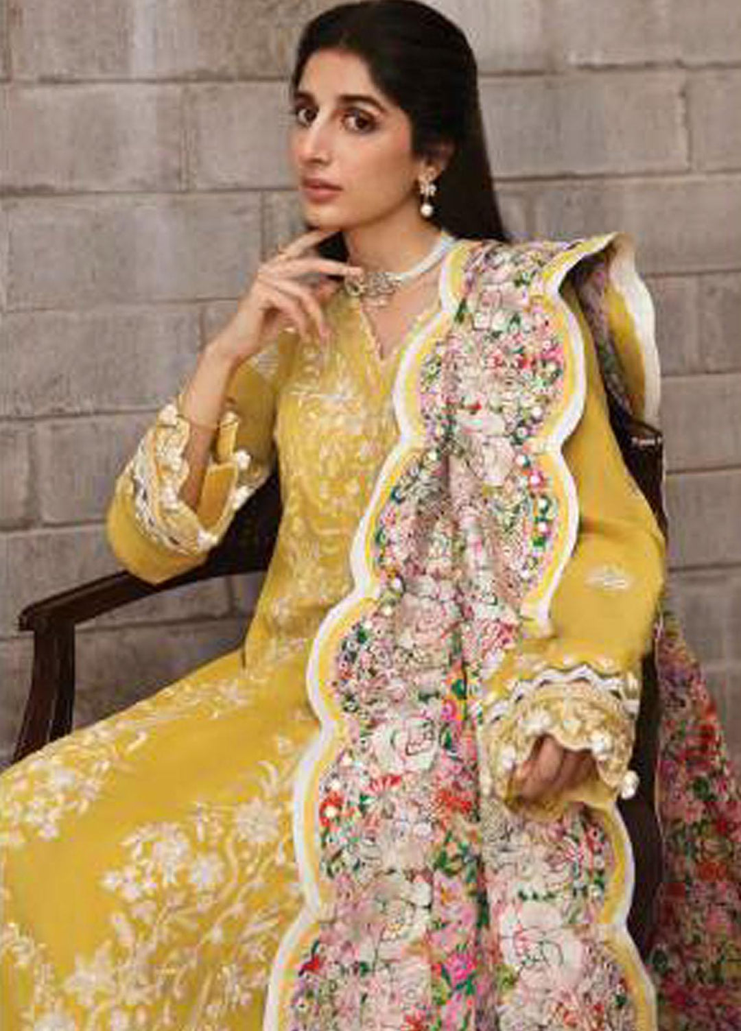 Zaha By Khadijah Shah Embroidered Lawn Suits Unstitched 3 Piece ZKS23FU ZF 23-01 Fereshteh - Festive Collection