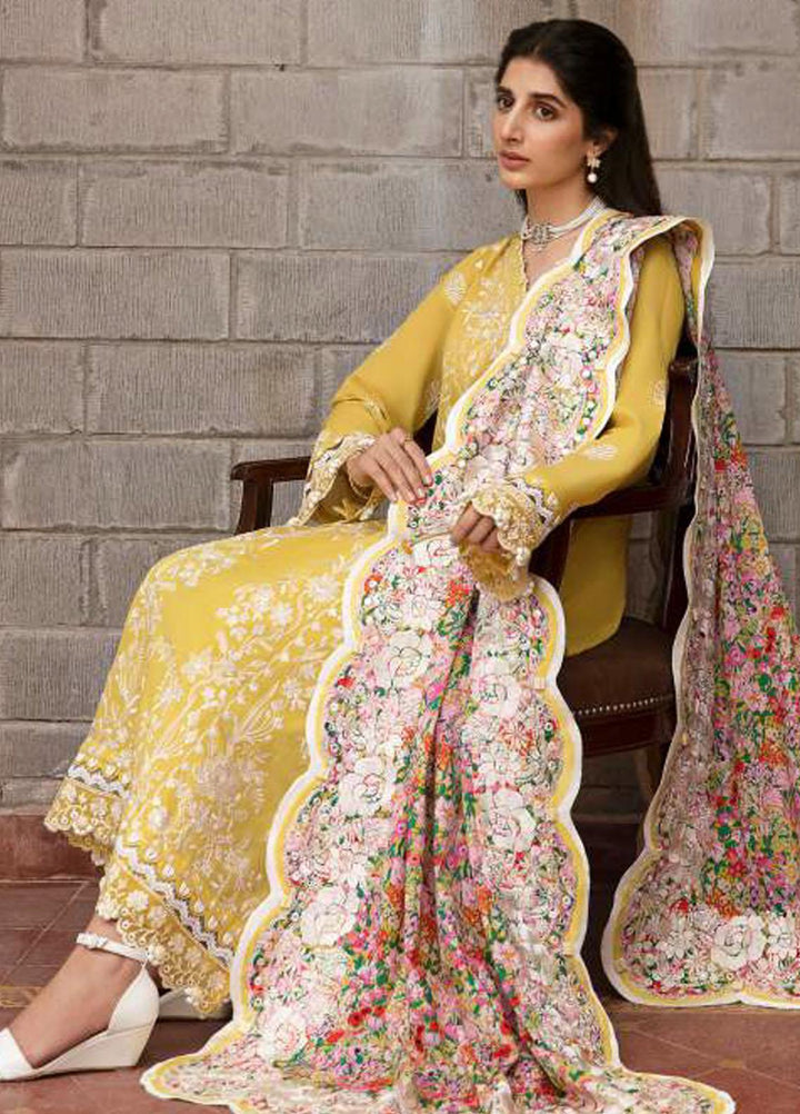 Zaha By Khadijah Shah Embroidered Lawn Suits Unstitched 3 Piece ZKS23FU ZF 23-01 Fereshteh - Festive Collection