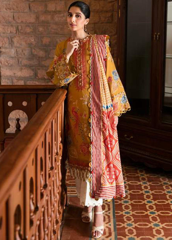 Zaha By Khadijah Shah Embroidered Lawn Suits Unstitched 3 Piece ZKS23FU ZF 23-02 Derin - Festive Collection