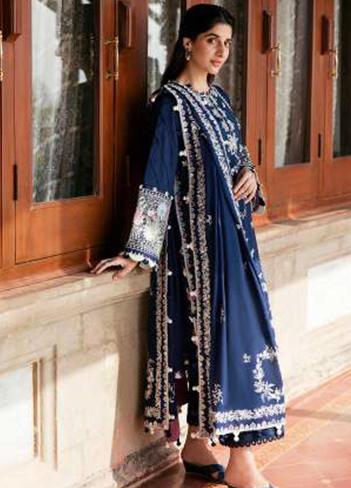 Zaha By Khadijah Shah Embroidered Lawn Suits Unstitched 3 Piece ZKS23FU ZF 23-03 Serra - Festive Collection