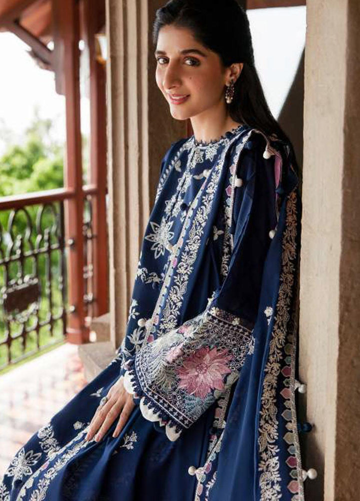 Zaha By Khadijah Shah Embroidered Lawn Suits Unstitched 3 Piece ZKS23FU ZF 23-03 Serra - Festive Collection