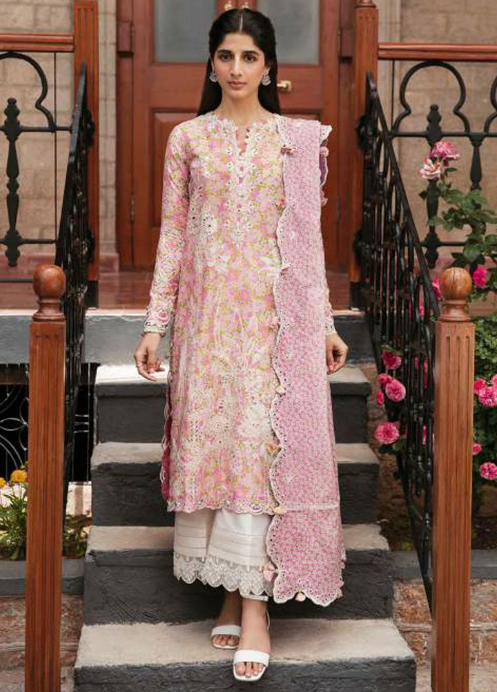 Zaha By Khadijah Shah Embroidered Lawn Suits Unstitched 3 Piece ZKS23FU ZF 23-04 Leyla - Festive Collection