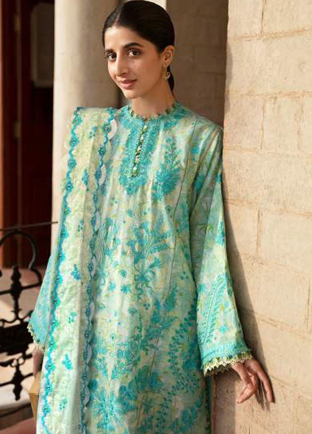 Zaha By Khadijah Shah Embroidered Lawn Suits Unstitched 3 Piece ZKS23FU ZF 23-05 Miray - Festive Collection