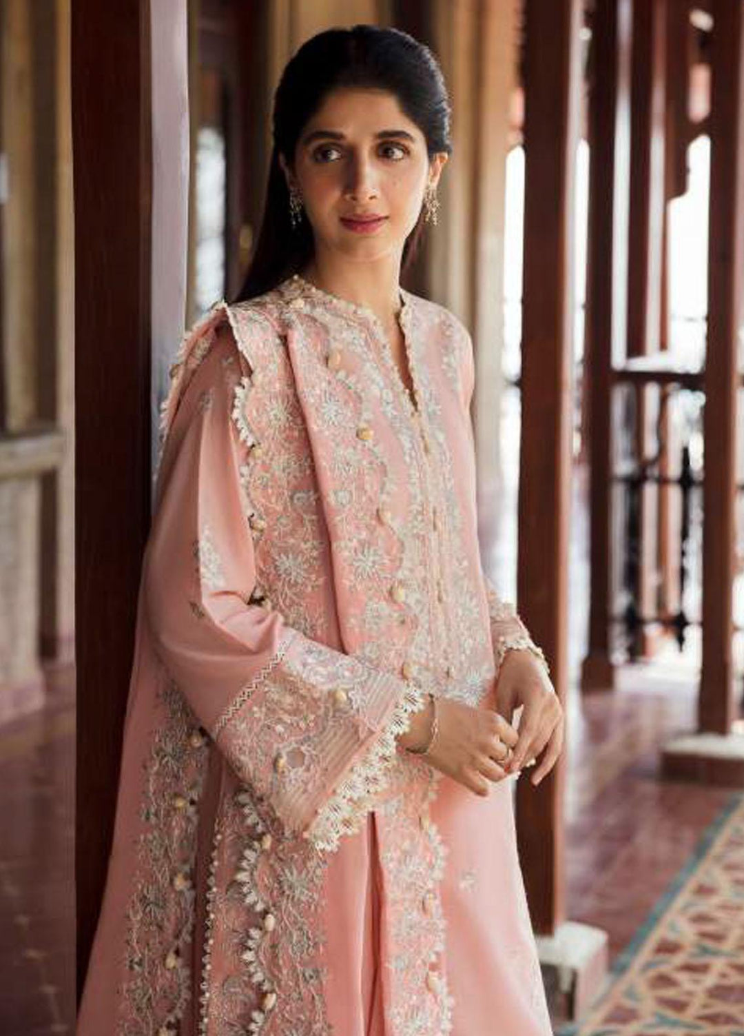 Zaha By Khadijah Shah Embroidered Lawn Suits Unstitched 3 Piece ZKS23FU ZF 23-06 Ela - Festive Collection