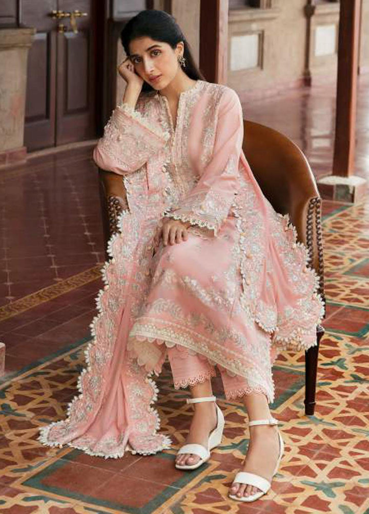 Zaha By Khadijah Shah Embroidered Lawn Suits Unstitched 3 Piece ZKS23FU ZF 23-06 Ela - Festive Collection