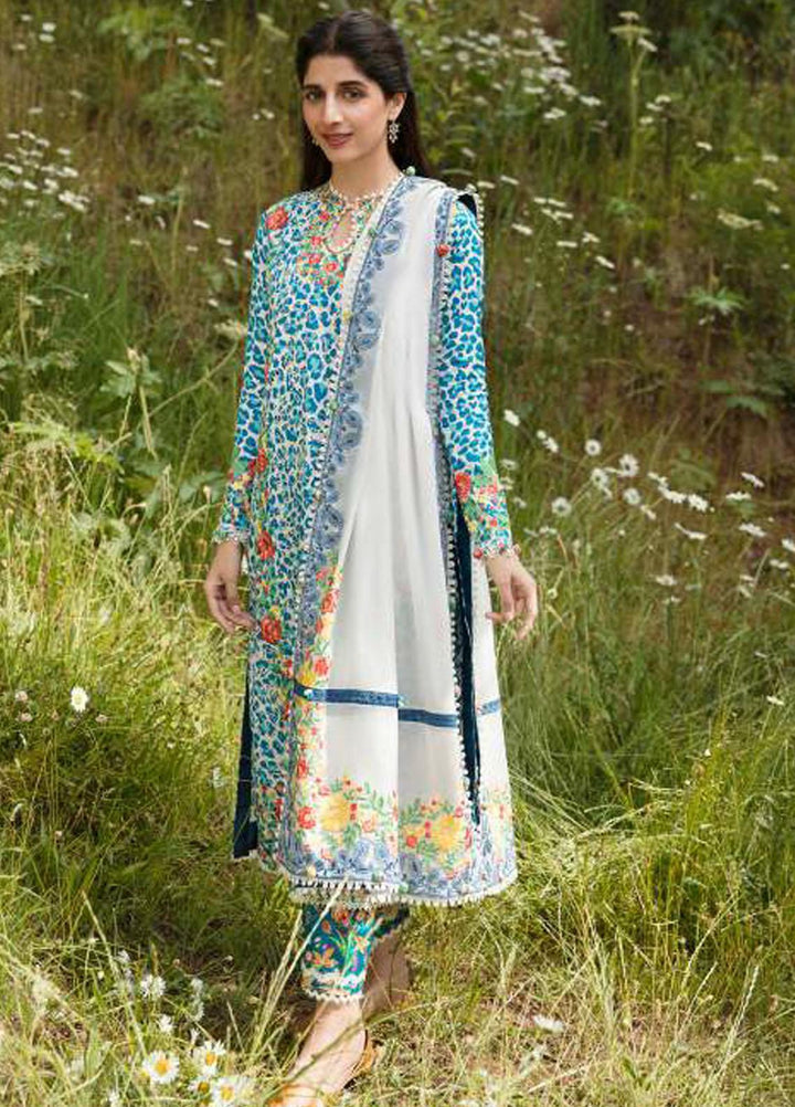 Zaha By Khadijah Shah Embroidered Lawn Suits Unstitched 3 Piece ZKS23FU ZF 23-08 Selin - Festive Collection