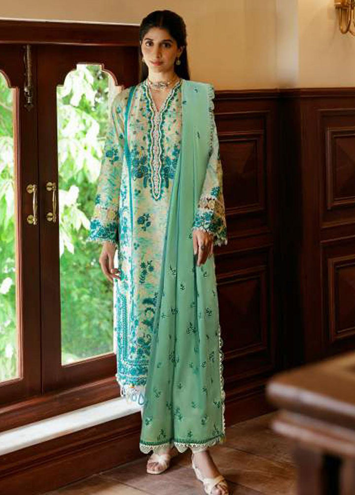 Zaha By Khadijah Shah Embroidered Lawn Suits Unstitched 3 Piece ZKS23FU ZF 23-09 Sena - Festive Collection