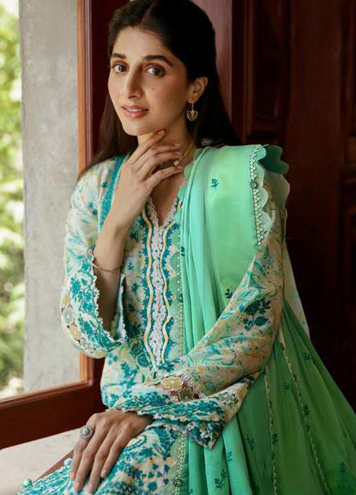 Zaha By Khadijah Shah Embroidered Lawn Suits Unstitched 3 Piece ZKS23FU ZF 23-09 Sena - Festive Collection