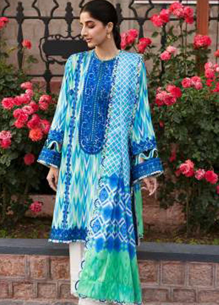 Zaha By Khadijah Shah Embroidered Lawn Suits Unstitched 3 Piece ZKS23FU ZF 23-10 Aysel - Festive Collection