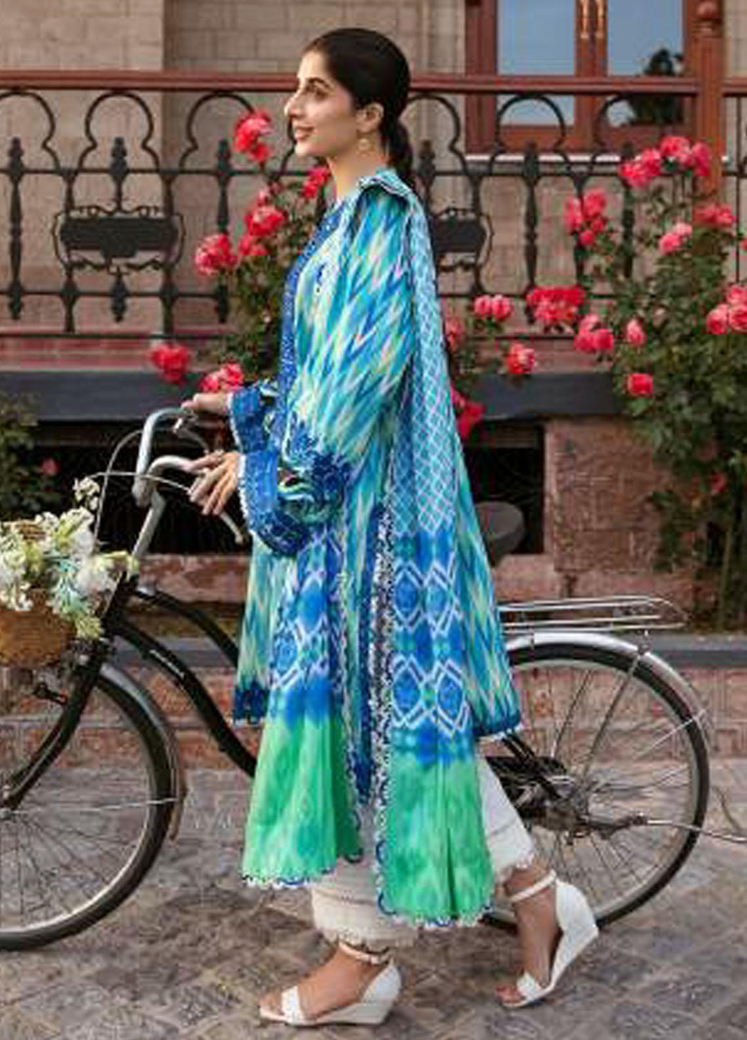 Zaha By Khadijah Shah Embroidered Lawn Suits Unstitched 3 Piece ZKS23FU ZF 23-10 Aysel - Festive Collection