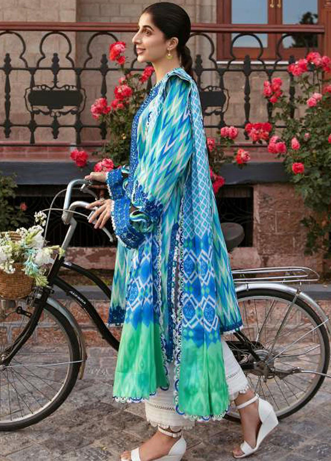 Zaha By Khadijah Shah Embroidered Lawn Suits Unstitched 3 Piece ZKS23FU ZF 23-10 Aysel - Festive Collection