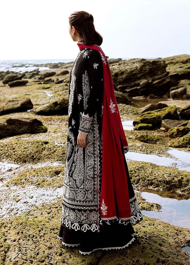 Zaha By Khadijah Shah Embroidered Lawn Suits Unstitched 3 Piece ZKS23L ZL23-01A - Spring / Summer Collection