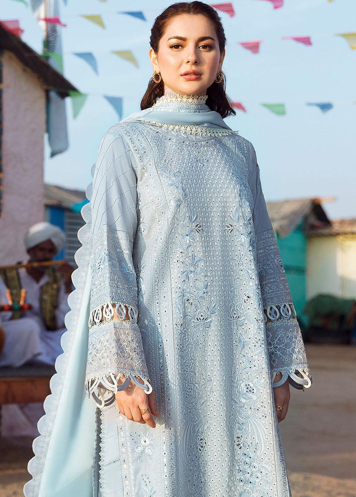 Zaha By Khadijah Shah Embroidered Lawn Suits Unstitched 3 Piece ZKS23L ZL23-02A - Spring / Summer Collection