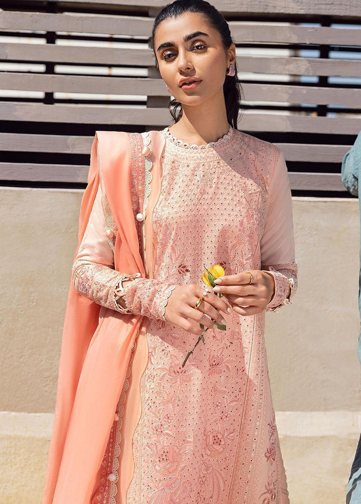 Zaha By Khadijah Shah Embroidered Lawn Suits Unstitched 3 Piece ZKS23L ZL23-02B - Spring / Summer Collection