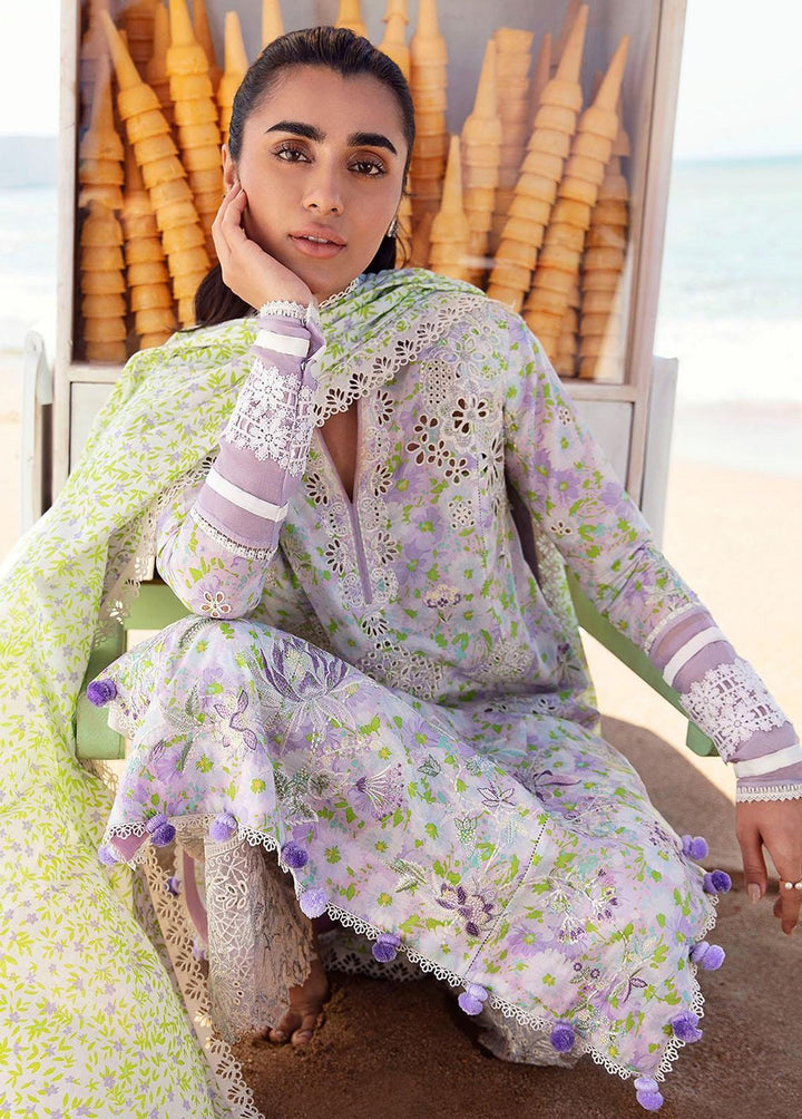 Zaha By Khadijah Shah Embroidered Lawn Suits Unstitched 3 Piece ZKS23L ZL23-03A - Spring / Summer Collection