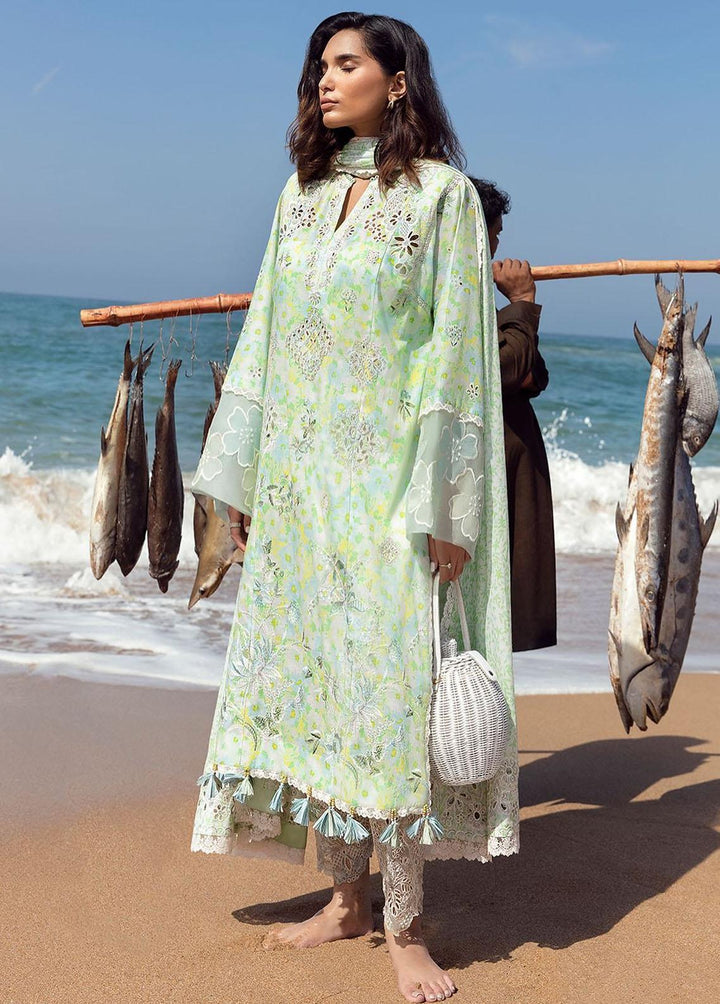 Zaha By Khadijah Shah Embroidered Lawn Suits Unstitched 3 Piece ZKS23L ZL23-03B - Spring / Summer Collection