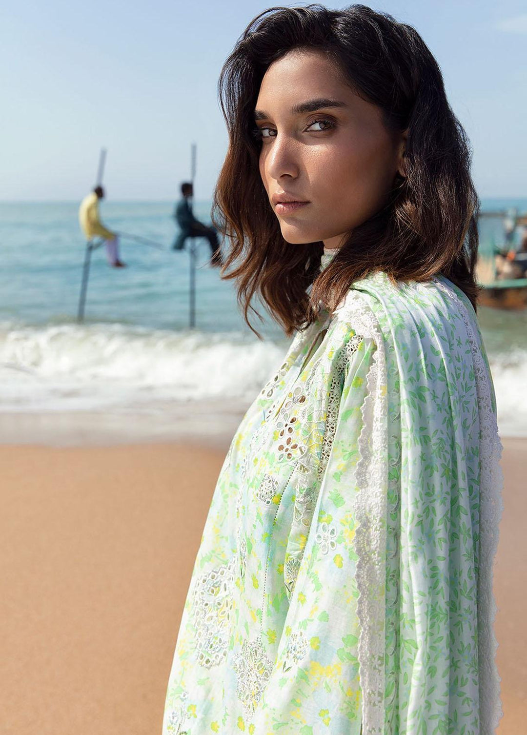 Zaha By Khadijah Shah Embroidered Lawn Suits Unstitched 3 Piece ZKS23L ZL23-03B - Spring / Summer Collection