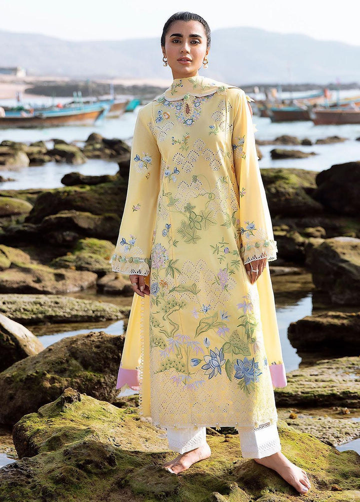 Zaha By Khadijah Shah Embroidered Lawn Suits Unstitched 3 Piece ZKS23L ZL23-04A - Spring / Summer Collection