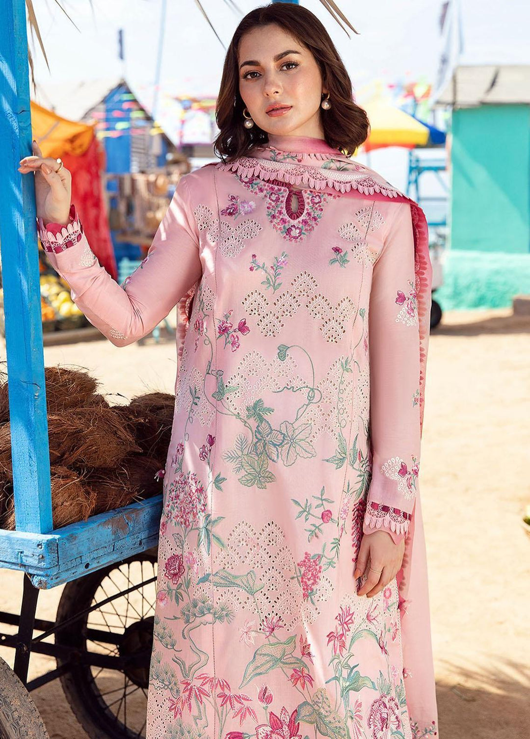 Zaha By Khadijah Shah Embroidered Lawn Suits Unstitched 3 Piece ZKS23L ZL23-04B - Spring / Summer Collection