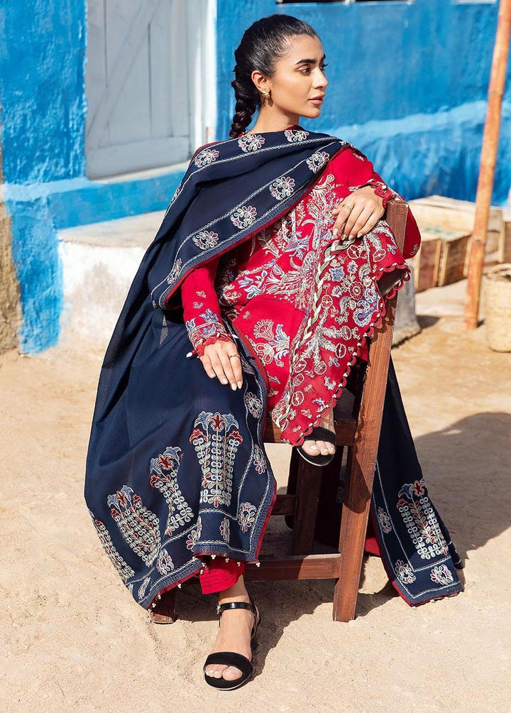 Zaha By Khadijah Shah Embroidered Lawn Suits Unstitched 3 Piece ZKS23L ZL23-05A - Spring / Summer Collection