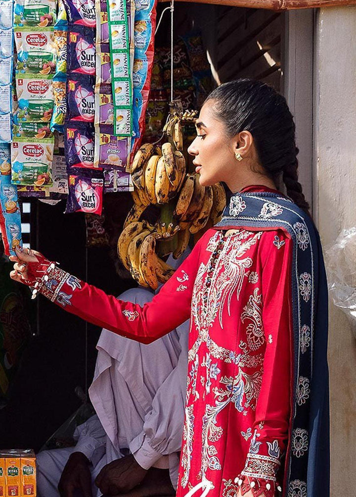 Zaha By Khadijah Shah Embroidered Lawn Suits Unstitched 3 Piece ZKS23L ZL23-05A - Spring / Summer Collection