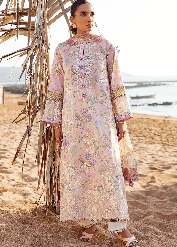 Zaha By Khadijah Shah Embroidered Lawn Suits Unstitched 3 Piece ZKS23L ZL23-06A - Spring / Summer Collection