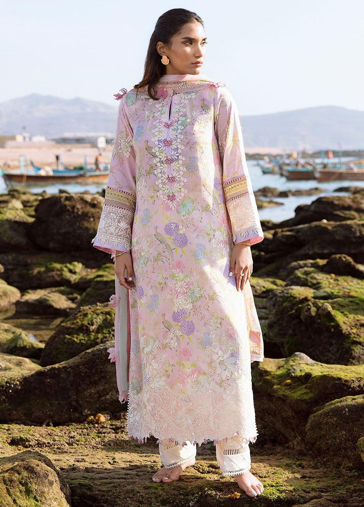 Zaha By Khadijah Shah Embroidered Lawn Suits Unstitched 3 Piece ZKS23L ZL23-06A - Spring / Summer Collection