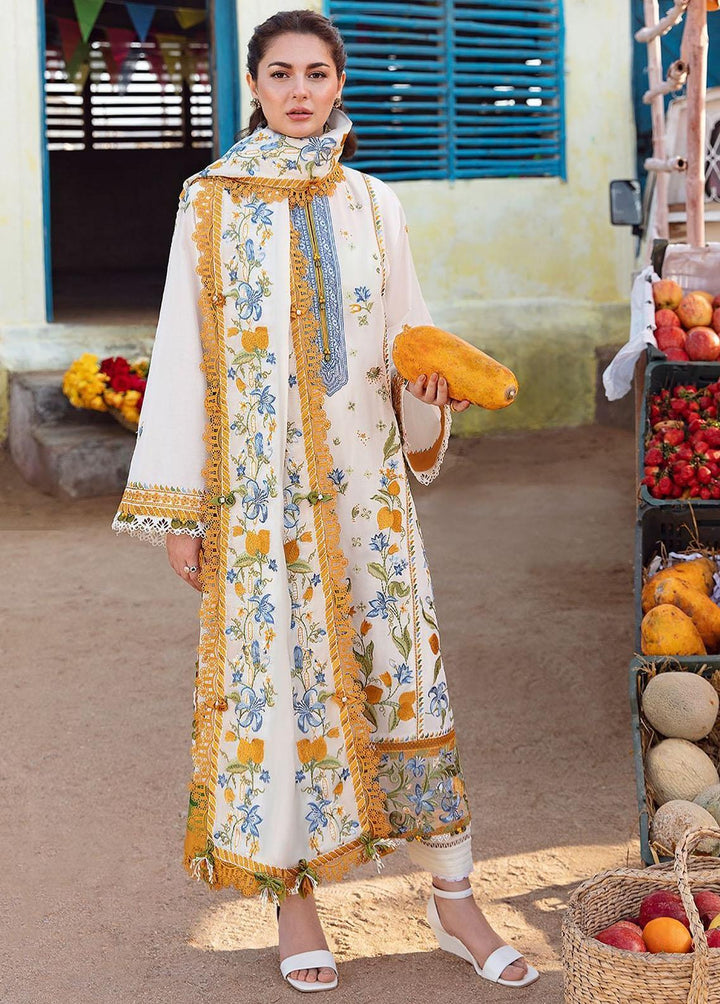 Zaha By Khadijah Shah Embroidered Lawn Suits Unstitched 3 Piece ZKS23L ZL23-07A - Spring / Summer Collection