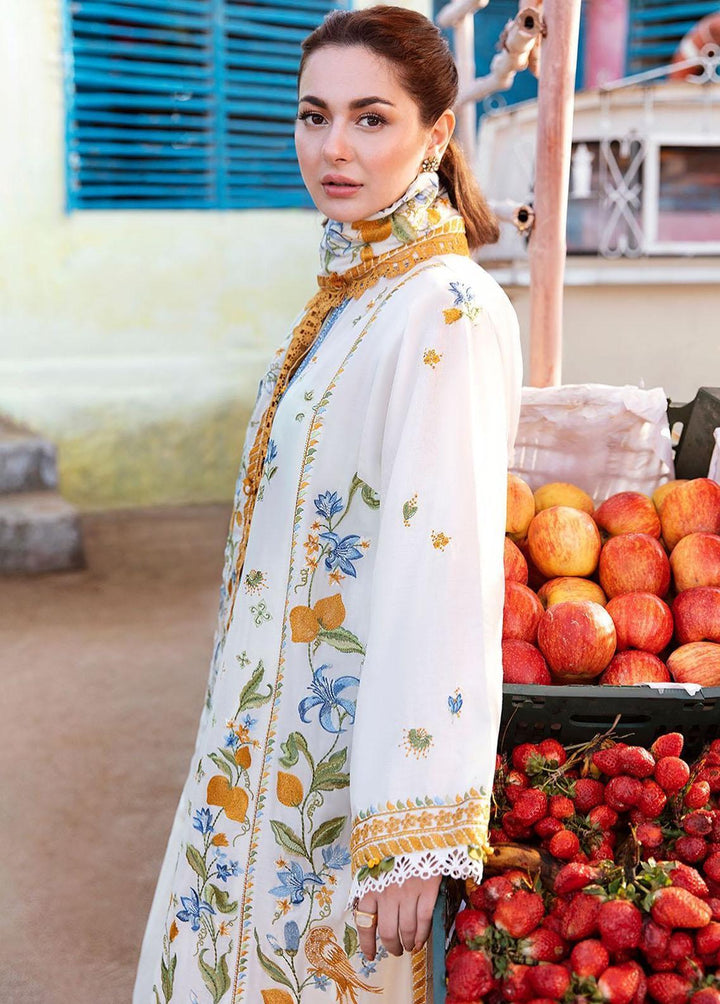 Zaha By Khadijah Shah Embroidered Lawn Suits Unstitched 3 Piece ZKS23L ZL23-07A - Spring / Summer Collection