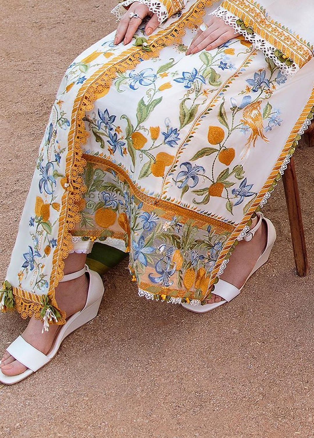 Zaha By Khadijah Shah Embroidered Lawn Suits Unstitched 3 Piece ZKS23L ZL23-07A - Spring / Summer Collection