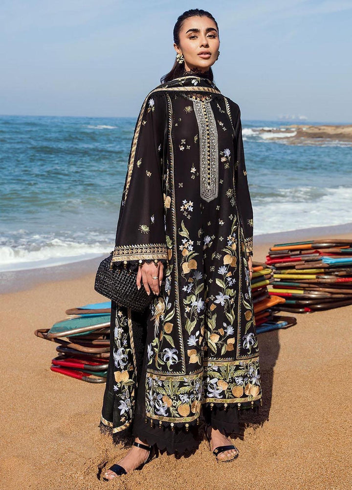 Zaha By Khadijah Shah Embroidered Lawn Suits Unstitched 3 Piece ZKS23L ZL23-07B - Spring / Summer Collection