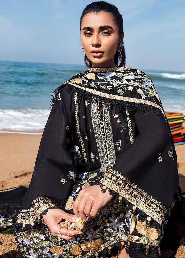 Zaha By Khadijah Shah Embroidered Lawn Suits Unstitched 3 Piece ZKS23L ZL23-07B - Spring / Summer Collection