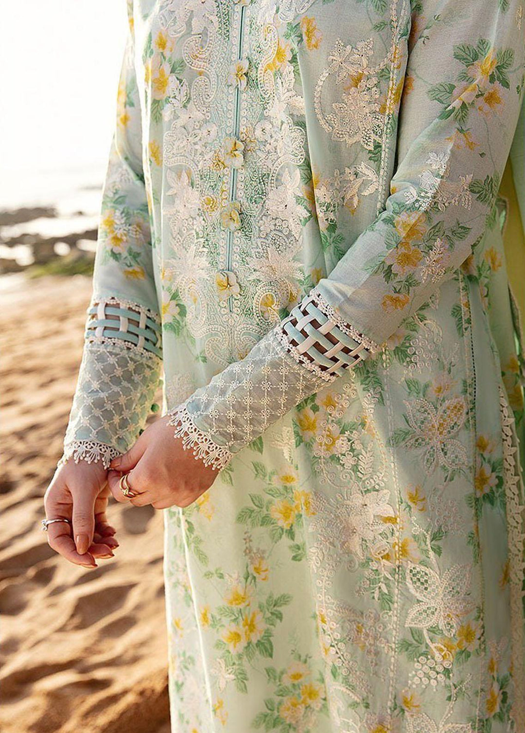 Zaha By Khadijah Shah Embroidered Lawn Suits Unstitched 3 Piece ZKS23L ZL23-08A - Spring / Summer Collection