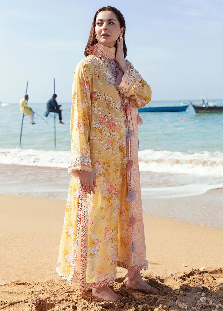 Zaha By Khadijah Shah Embroidered Lawn Suits Unstitched 3 Piece ZKS23L ZL23-09A - Spring / Summer Collection
