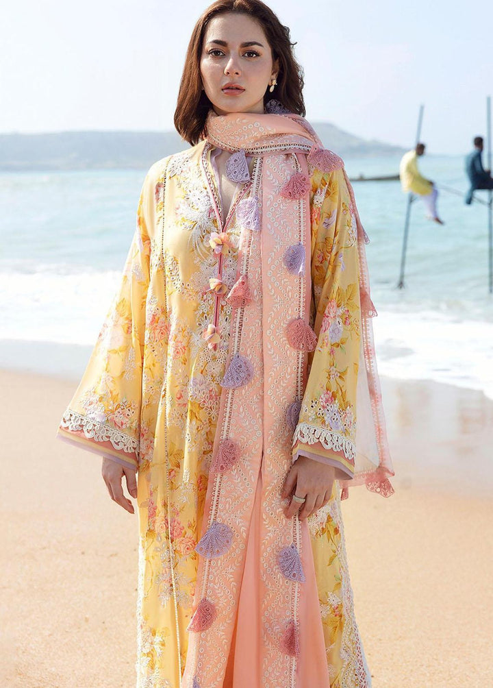 Zaha By Khadijah Shah Embroidered Lawn Suits Unstitched 3 Piece ZKS23L ZL23-09A - Spring / Summer Collection
