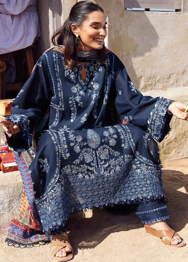 Zaha By Khadijah Shah Embroidered Lawn Suits Unstitched 3 Piece ZKS23L ZL23-10A - Spring / Summer Collection